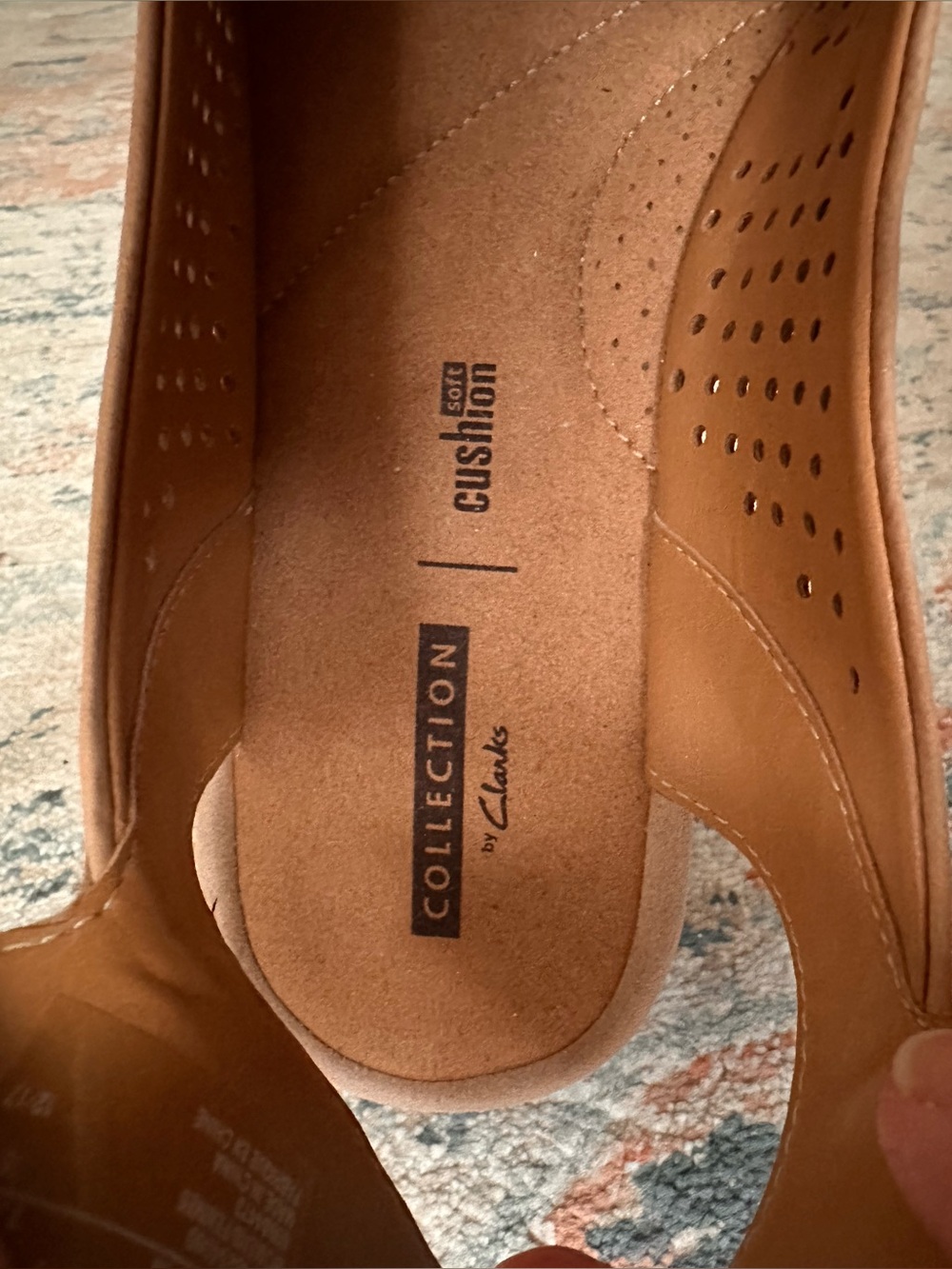 Clarks Women's Perforated Ankle-Strap Wedge Sandals in Tan - Picture 5 of 12